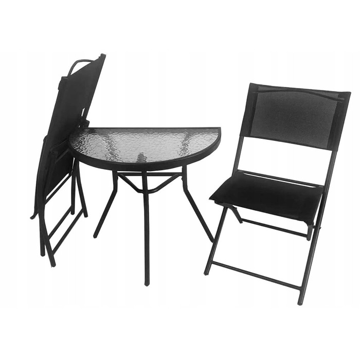 Комплект садових меблів Atos, метал, чорний, 3 предмети