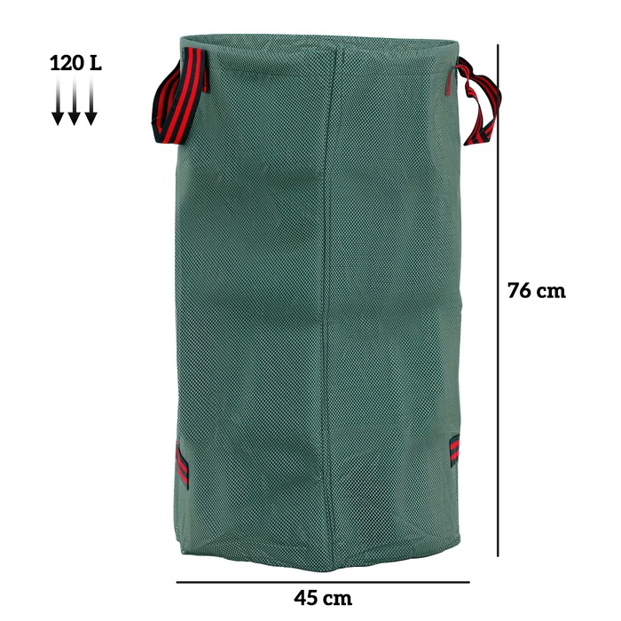 Outsunny Garden Bag 3x120L Водонепроникний мішок для садових відходів з ручками, стабільний мішок для листя, автономні садові мішки із захистом від ультрафіолету, багаторазові мішки для садових відходів Зелені відходи