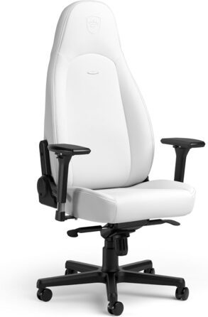 Noblechairs ICON Cognac/Schwarz: Ігровий крісло Noblechairs з підлокітниками, до 150 кг, ергономічний офісний крісло з підлокітниками, штучна шкіра, з подушкою