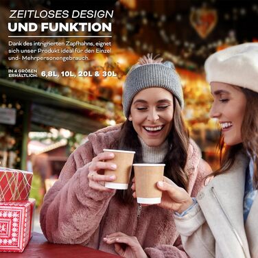 ТRESKO® Електричний казанок для глінтвейну на 30 літрів з нержавіючої сталі, 2500W, автомати для гарячих напоїв, нагрівач води