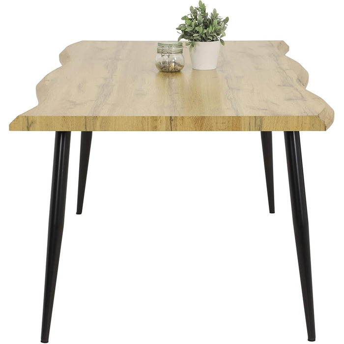 Обідній стіл Hela Gabi з масиву з імітацією деревної текстури, квадратний, 180x100 см, горіх дикий