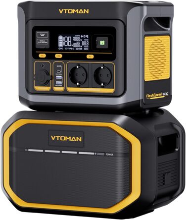 Портативна електростанція VTOMAN 600W (пікова 1200W) 499Wh з LiFePO4 акумулятором, 100W USB-C, швидка зарядка 60 хв (0-80%) для кемпінгу, риболовлі, автодому (FlashSpeed 600+додаткова батарея)