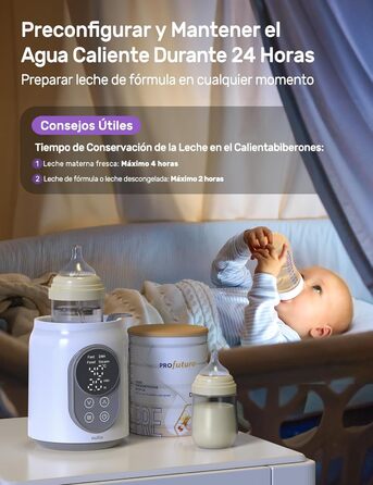 Електричний підігрівач для пляшечок Nuliie 6-в-1: для грудного молока та сумішей, з регулюванням температури та автовимкненням, 220V