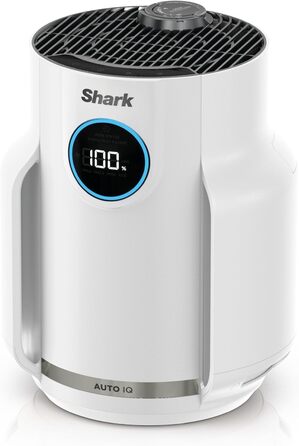 Повітряний фільтр Shark NeverChange HP150EU: для кімнат до 60 м², HEPA-фільтр на 5 років, уловлює 99,97% алергенів, авто-режим, тиха робота, LED-дисплей, білий