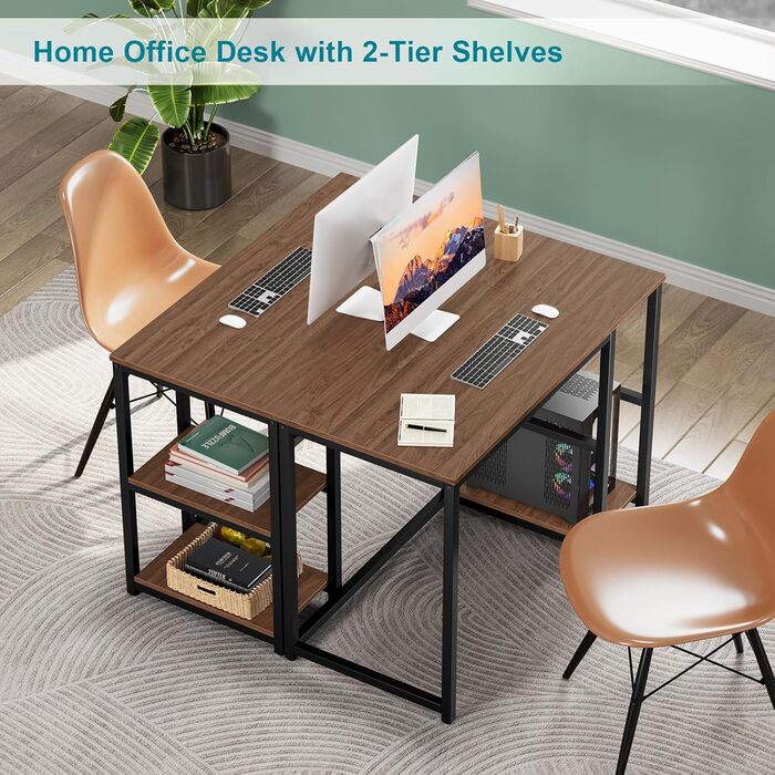 Комп'ютерний стіл WOHOMO білий 100см з місцем для зберігання, для дому та офісу