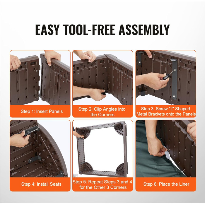 Дерев'яний пісочниця VEVOR з кришкою, восьмигранний, на 4 місця з підкладкою, для дітей 3-12 років, для саду, подарунок для хлопчиків та дівчаток (пластик + квадрат)