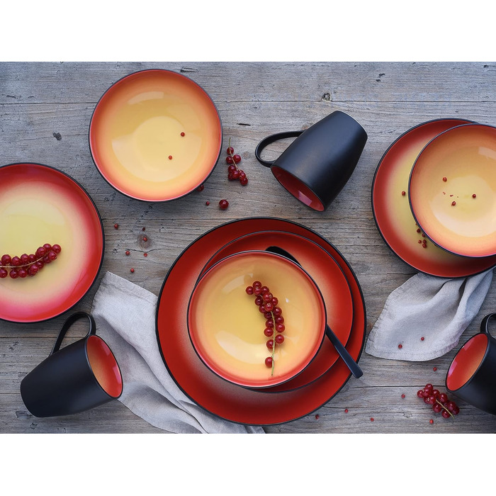 Серія HOT RED, Комбінований набір посуду Комбінований набір 16 предметів, 35 x 34 x 35 см Комбінований набір із 16 предметів червоний, 20200