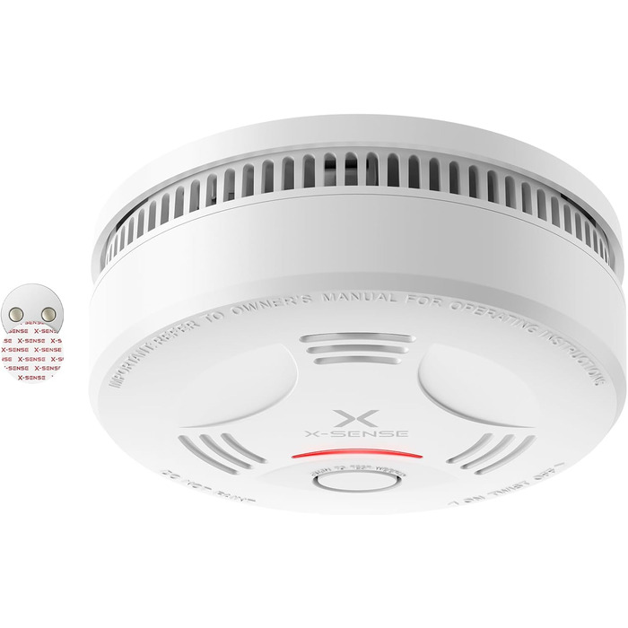 Датчик диму X-Sense з батареєю на 10 років та магнітним кріпленням, 10 шт. (SD11), білий, сертифікований TÜV Rheinland, з функцією вимкнення звуку та самотестування