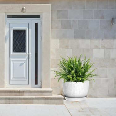 Набір горщиків для квітів з системою поливу (3 шт.), 20.3/17.8/15.2 см, горщики для рослин з піддоном, для дому та балкона, білі з чорними крапками