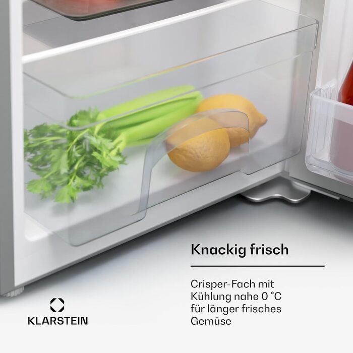 Холодильник Klarstein, міні-холодильник для напоїв, 46л, срібляний, з функцією охолодження до 10°C, для дому, офісу, кемпінгу