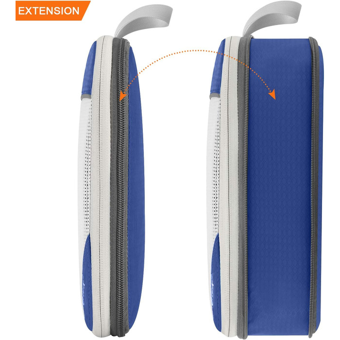 Набір компресійних органайзерів для одягу в подорож Gonex, 6 предметів, темно-синій — міцні сумки-пакувальники для валізи