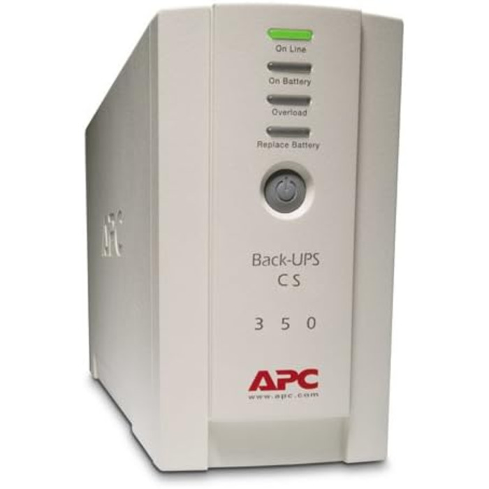 ДБЖ APC Back-UPS CS - BK350EI - джерело безперебійного живлення 350 ВА (4 виходи IEC, захист від перенапруг) Вихідна потужність 350 ВА одинарна