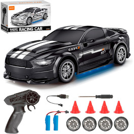 RC Дрифт-кар 1:24, 4WD, 2.4GHz, швидкість 20 км/год, 2 акумулятори, LED-підсвітка, чорний (907)