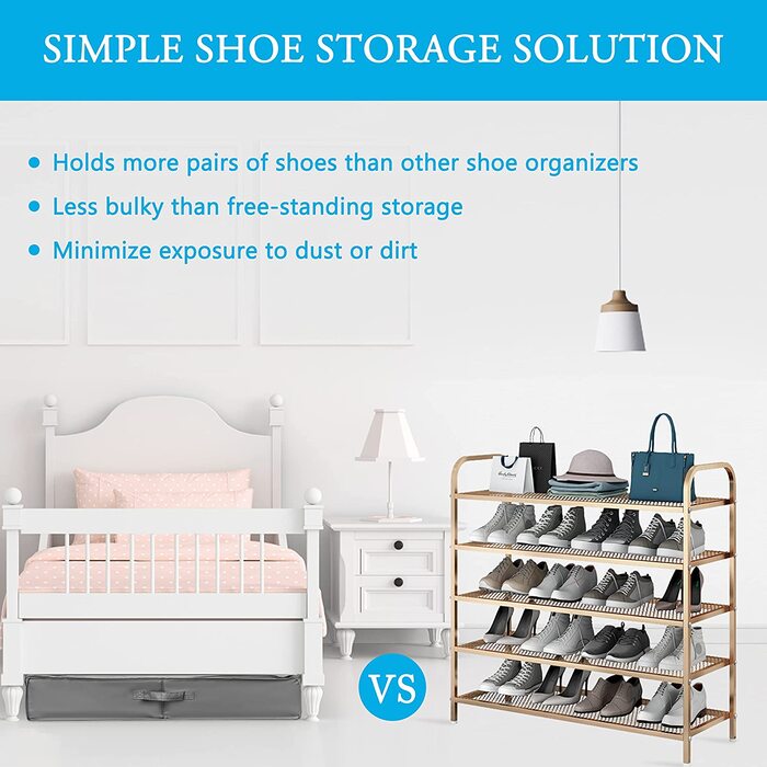 Комод під ліжком для зберігання взуття 2 шт., системи зберігання взуття з 32 відділеннями, Ящик для зберігання взуття під ліжком, складаний ящик для зберігання взуття з кришкою (16 16(Базова опора))