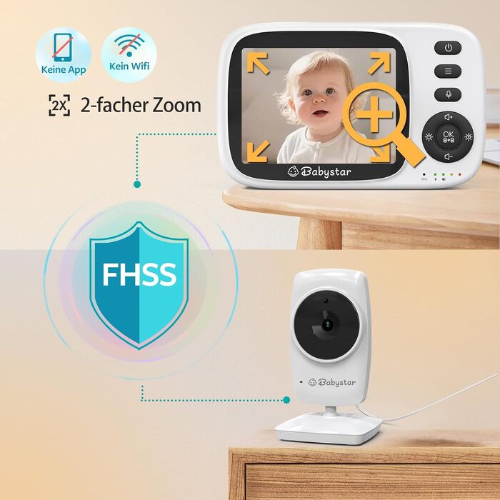 Відеоняня Babystar з камерою та екраном 3.2