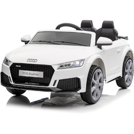 Дитячий електромобіль LEADZM з музикою, гудком і фарами, 12V, білий, з дистанційним керуванням 2,4G, швидкість 3-5 км/год
