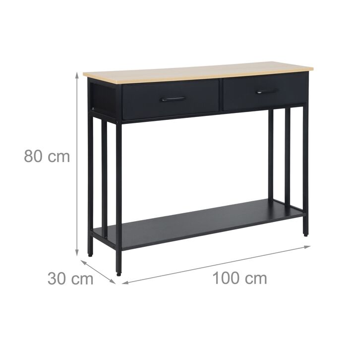 Консольний столик Relaxdays з двома висувними ящиками