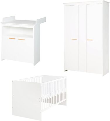 Комплект для дитячої кімнати Roba 'Антон' білий: пеленальний столик з 2 дверцятами, 1 поличкою, висота 90 см, пеленальний вкладиш