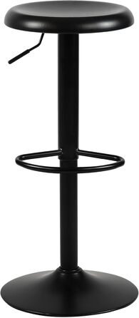 Набір з 2 барних стільців CLP Williston, регульована висота, з підніжкою, обертаються, з захистом для підлоги, чорний колір