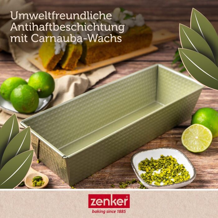 Форма для випікання Zenker Kastenform Green Vision, 30 см – преміум якість, нержавіюча сталь, антипригарне покриття, для кексів, Made in Germany