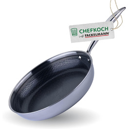 Сковорода Chefkoch від Fackelmann – діаметр 28 см, преміум-якість, антипригарне покриття, нержавіюча сталь, для всіх типів плит (включно з індукцією)
