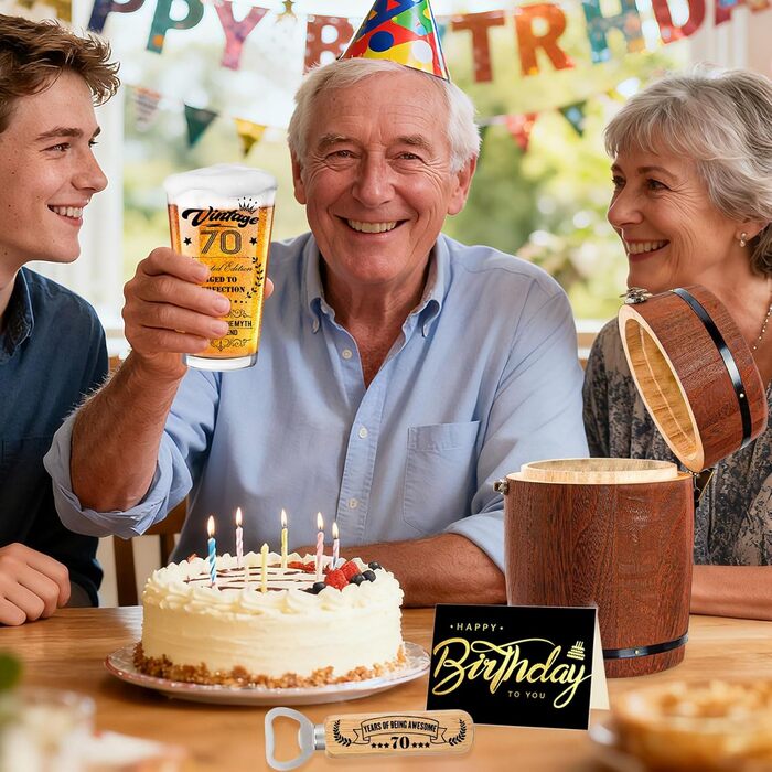 Персоналізований пивний келих з гравіюванням для чоловіка на 60 років, 1966 рік народження, в дерев'яній подарунковій коробці 470 мл + відкривачка + листівка. Ідея подарунка на День народження, День Святого Валентина