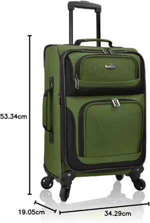 Чемодан ручної поклажі U.S. Traveler Rio, колір кобальт (зелений), 4 колеса