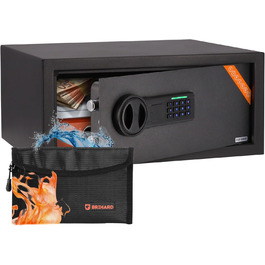 Міні-сейф Home Kleiner Tresor з кодовим замком та LED-екраном 20x31x20 см, 11 л. Сейф для дому або офісу з міцної сталі, для зберігання цінностей, грошей та іншого. (Підходить для ноутбука 20x42x35 см)