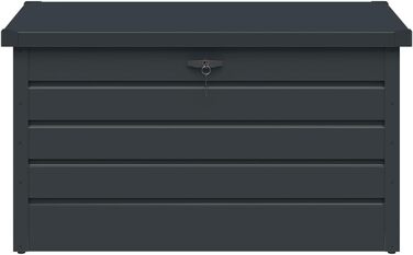 Скриня для саду STEELSØN Dorado 270л, металева оцинкована, водонепроникна, з замком та відкидною кришкою, антрацит - для балкона, тераси, саду 120x62x63 см