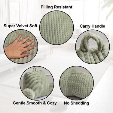 Лезковий крісло-мішок Holawakaka з підлокітниками та спинкою для читання та відпочинку, великий, зелений