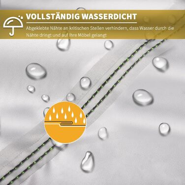 Чохол для садово-патіо меблів BEEWAY V2.0, 300x250x102 см, водовідштовхувальний, захист від УФ, чорний