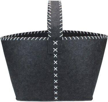 Високоякісні повстяні сумки овальної форми темно-сірого кольору з ручкою, кошик для газет стійкий і міцний. Різних розмірів або в наборі з 3 шт. Фетровий мішок для зберігання, повстяна коробка (S(40x20 см)) (M (46x23 см))