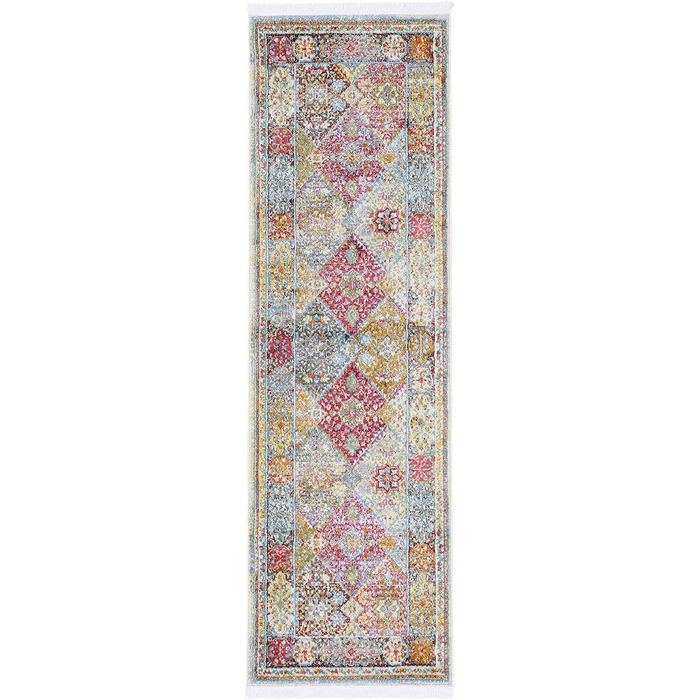 Вінтажний килим Harleen Runner Multicolor 60x180 см Квітковий Сучасний килим для вітальні та спальні 60x180 см Multicolor