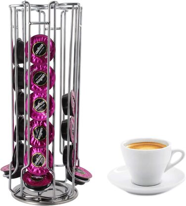 Тримач для капсул кави Lavazza A Modo Mio Passionale, поворотний, на 32 капсули, срібний