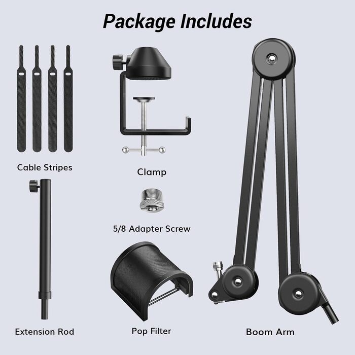 Мікрофонна стійка TONOR T50 (40+40+40 см) з поп-фільтром, кріплення 3/8
