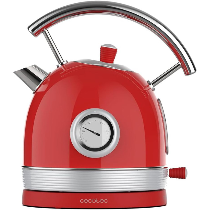 Електричний чайник Cecotec Thermosense 420 Vintage Light Red - 1.8 л, 2200 Вт, з термоіндикатором, червоний
