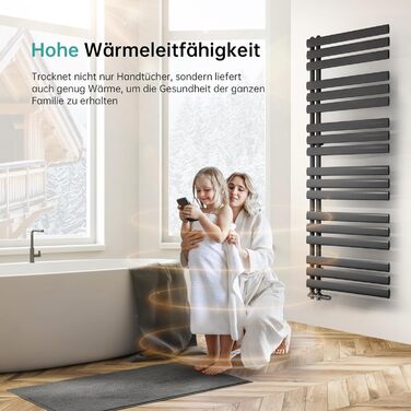Овальний електричний рушникосушар EMKE 1120x400 мм, антрацит, 408 Вт