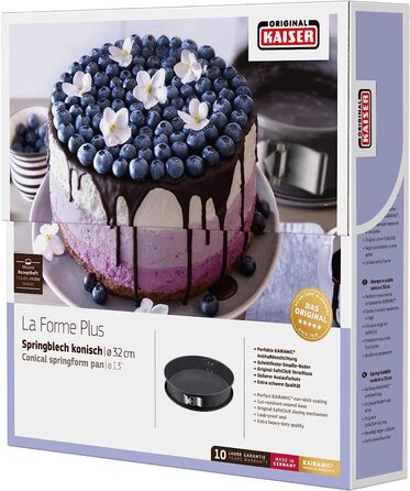 Форма для випічки Kaiser La Forme Plus конічна 32 см, SafeClick, для чізкейків, з антипригарним покриттям, нержавіюча сталь