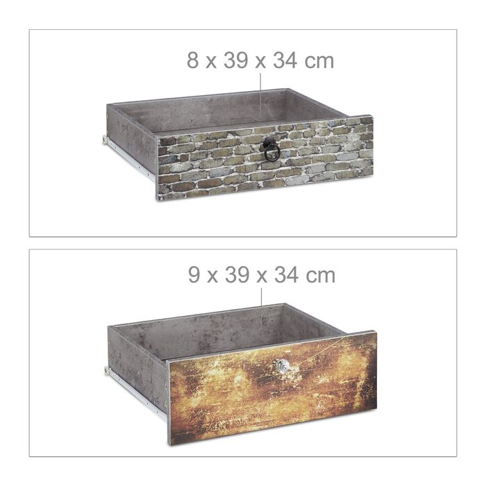 Вінтажна комод Relaxdays з 3 висувними ящиками