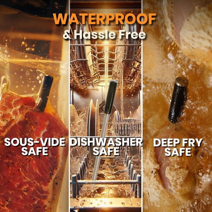 MeatStick V: Бездротовий термометр для м'яса з WiFi та Bluetooth, 650°C, для гриля, копчення, Sous Vide, BBQ, фритюрниці, духовки, smoker