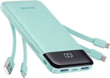 МАг, USB C, 4 кабелі, LED-дисплей, 6 виходів, сумісний з iPhone/Huawei/Samsung, 10000