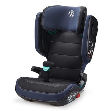 Дитяче автокрісло Volkswagen 11A019906 i-Size Kidfix ISOFIX Norm R129 Ventilation Secure Guard, знімна спинка, регульований підголівник, в дизайні VW, чорний/синій