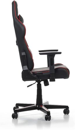 Геймерське крісло DXRacer Prince P08, шкірозамінник, чорне-червоне, для людей зростом до 185 см