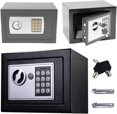 Сейф з ключем і цифровою клавіатурою, 4,6 л High Security Safe, водонепроникний, для дому/офісу/готелю