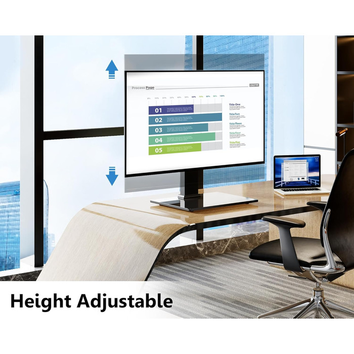 Підставка для телевізора FITUEYES, поворотна, для 19-42'' LCD/LED/OLED/Plasma, плоских і вигнутих, до 45 кг, регулювання висоти, VESA 200x200