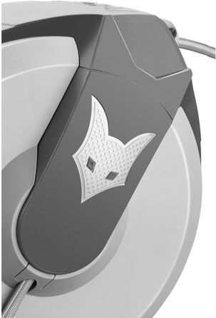 Автоматичний шланг для саду Fuxtec FX-WSA30 – 30 м, ½ дюйма, з роликом для стіни, з пістолетом та з'єднувачами, поворотний на 180° (65x29x46 см)