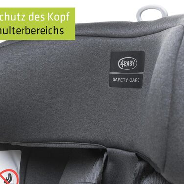 Автокрісло 4BABY Go-Fix I-Size (Graphite) для дітей 76-150 см з Isofix, регульоване, з підкладкою