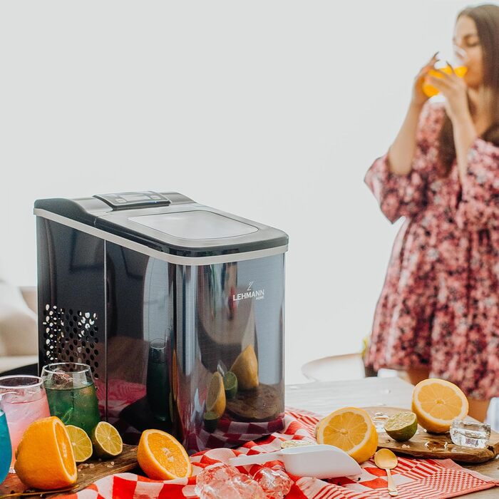 Машина для приготування льоду Lehmann - швидке виробництво, 2 розміри, 12 кг/24 год, для дому, вечірки, офісу, кемпінгу (2 л)