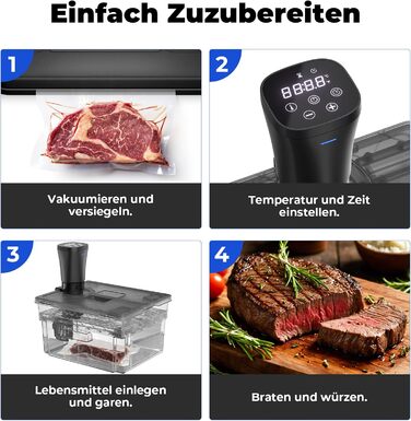 Су-від кухонний прилад Sous Vide Garer Stick 1000W з резервуванням, прецизійний посуд для приготування їжі, іммерсійний циркулятор