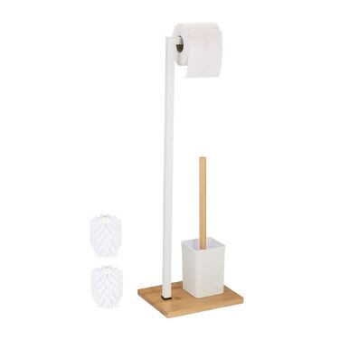 Набір для туалету Relaxdays з бамбука та нержавіючої сталі